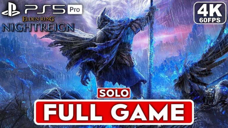 Karakter Elden Ring Nightreign bertarung melawan bos raksasa di Realm of Dusk dengan efek visual epik